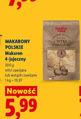 Makaron 4-jajeczny wstążki zawijane Makarony Polskie promocja w Lidl