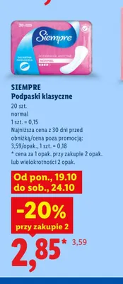 Podpaski klasyczne normal Siempre promocja w Lidl