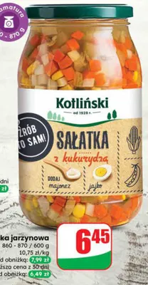 Sałatka jarzynowa z kukurydzą promocja w Dino