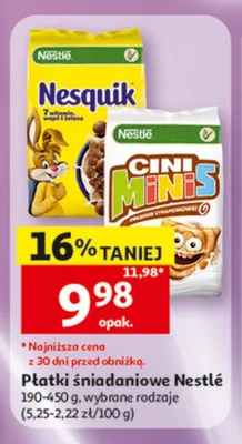 Płatki śniadaniowe Nestlé Cini Minis promocja w Auchan