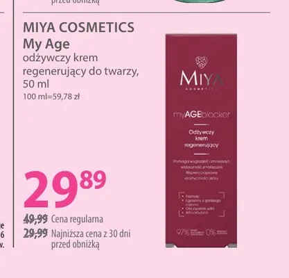 Odżywczy krem regenerujący do twarzy My Age Miya Cosmetics promocja w Hebe