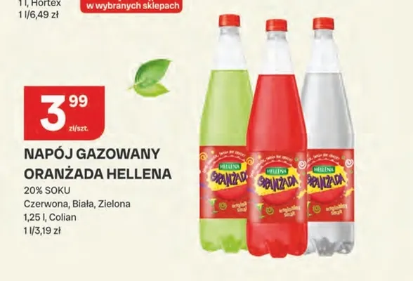 Napój gazowany Oranżada czerwona Hellena promocja w Chorten
