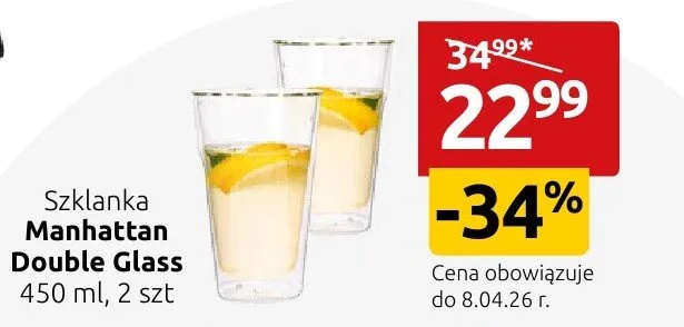 Szklanka Manhattan Double Glass promocja w Black Red White