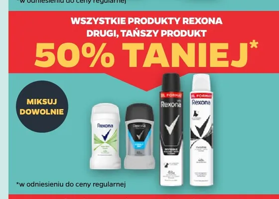 Dezodorant spray Rexona Invisible promocja w Netto