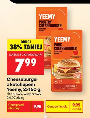 Cheeseburger z ketchupem Yeemy promocja w Biedronka