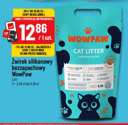 Żwirek silikonowy bezzapachowy WowPaw promocja w POLOmarket