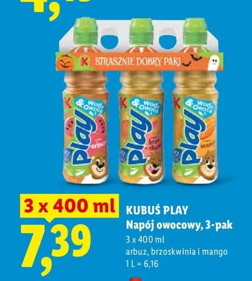 Napój owocowy arbuz, brzoskwinia i mango, 3-pak promocja w Lidl