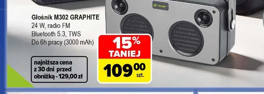 Głośnik M302 Graphite Tracer promocja w Carrefour