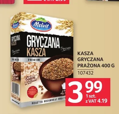 Kasza gryczana prażona Melvit promocja w Selgros