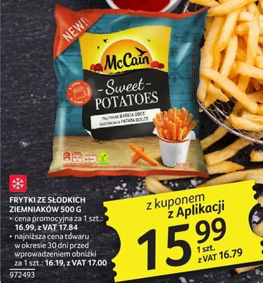 Frytki ze słodkich ziemniaków 500 g McCain promocja w Selgros