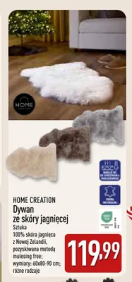 Dywan ze skóry jagnięcej Home Creation promocja w Aldi