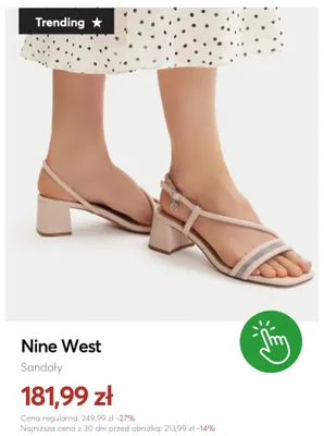 Sandały Nine West promocja w eobuwie.pl
