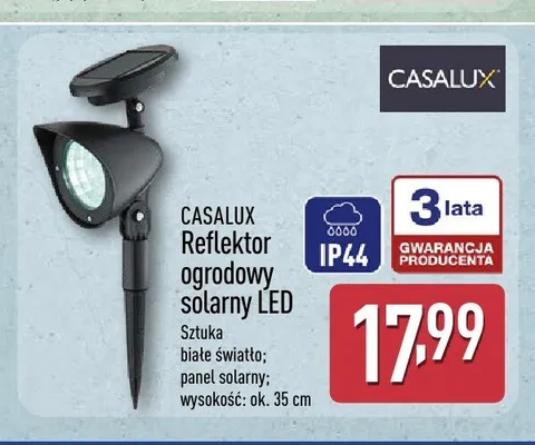 Reflektor ogrodowy solarny LED CASALUX promocja w Aldi