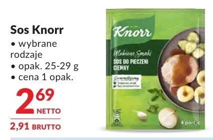 Sos Knorr wybrane rodzaje promocja w Makro