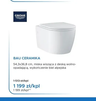 Miska WC wisząca Grohe Bau Ceramika promocja w Blu Salony Łazienek