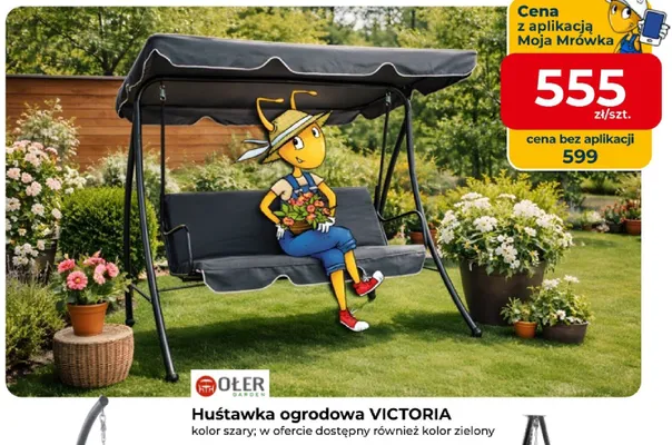 Huśtawka ogrodowa Victoria promocja w PSB Mrówka
