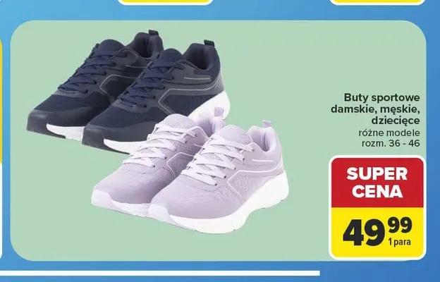 Buty sportowe damskie męskie dziecięce promocja w Carrefour