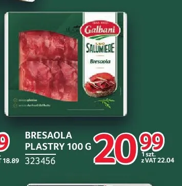 Bresaola plastry Galbani promocja w Selgros