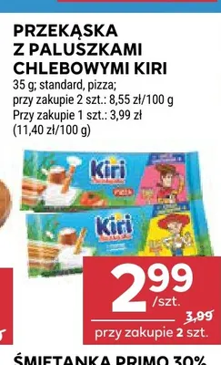 Przekąska z paluszkami chlebowymi Kiri standard promocja w Stokrotka