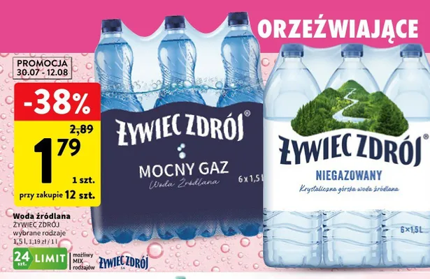 Woda źródlana Żywiec Zdrój Niegazowana promocja w Intermarche