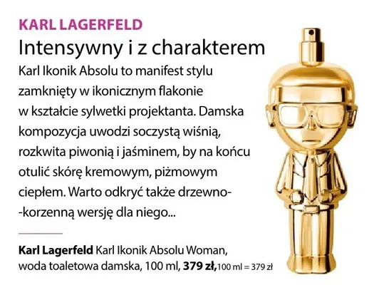 Intensywny i z charakterem Karl Ikonik Absolu Woman woda toaletowa damska promocja w Hebe