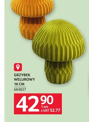 Grzybek welurowy 16 cm promocja w Selgros