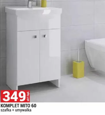 Komplet Mito 60 szafka i umywalka seria Mito kolor biały promocja w Merkury Market