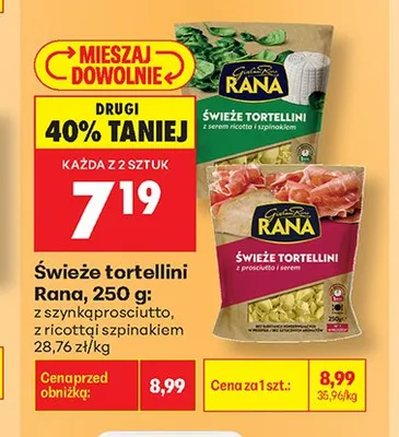 Świeże tortellini Rana z szynką prosciutto promocja w Biedronka