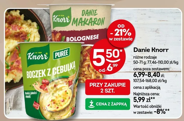 Danie różne rodzaje promocja w Żabka