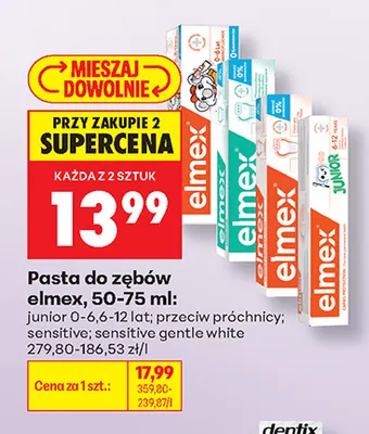 Pasta do zębów Elmex junior 0-6 lat promocja w Biedronka