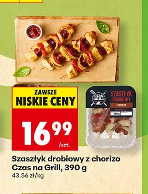 Szaszłyk drobiowy z chorizo Czas na Grill promocja w Biedronka