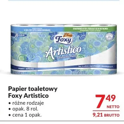 Papier toaletowy Foxy Artistico 8-pak promocja w Makro