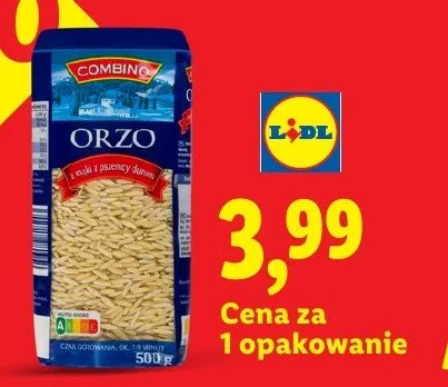 Makaron orzo z pszenicy durum Combino promocja w Lidl