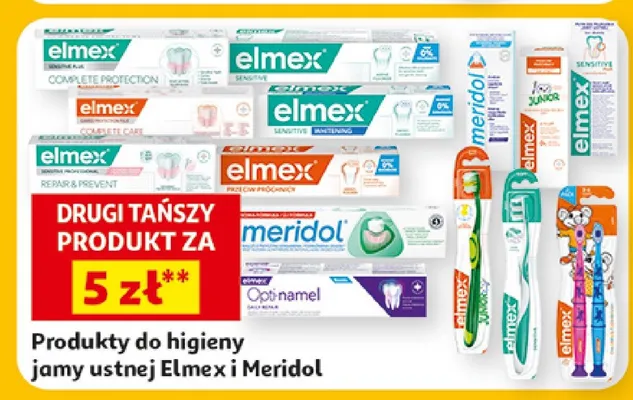 Produkty do higieny jamy ustnej Elmex i Meridol promocja w Auchan