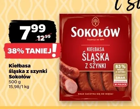 Kiełbasa Śląska z szynki Sokołów promocja w Netto