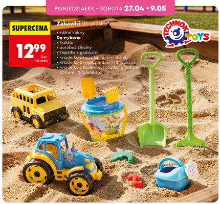 Zabawka do piasku Technok Toys łopatka z grabkami promocja w Biedronka