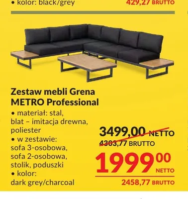 Zestaw mebli Grena Metro Professional promocja w Makro