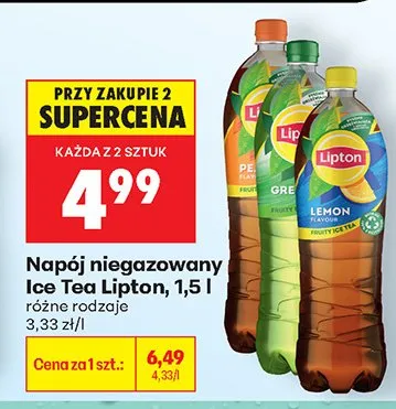 Napój niegazowany Ice Tea Lipton promocja w Biedronka