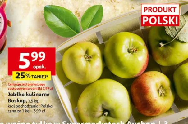 Jabłka kulinarne Boskop 1.5kg promocja w Auchan
