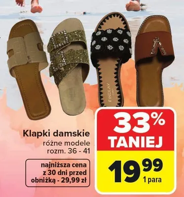 Klapki damskie promocja w Carrefour