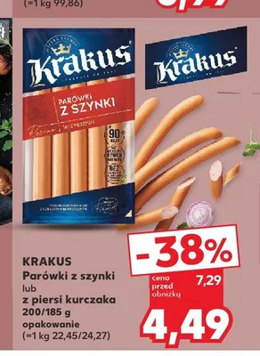 Parówki z piersi kurczaka Krakus promocja w Kaufland