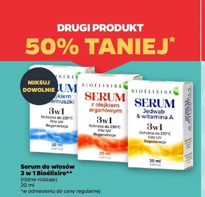 Serum do włosów 3 w 1 Bioélixire z olejkiem z czarnuszki promocja w Netto