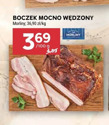 Boczek mocno wędzony Morliny promocja w Stokrotka