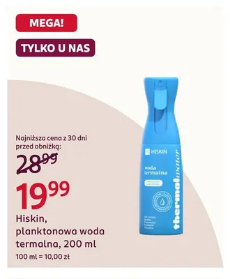 Planktonowa woda termalna Hiskin promocja w Rossmann