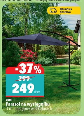 Parasol na wysięgniku 3 m, dostępny w 3 kolorach Jumi promocja w Biedronka