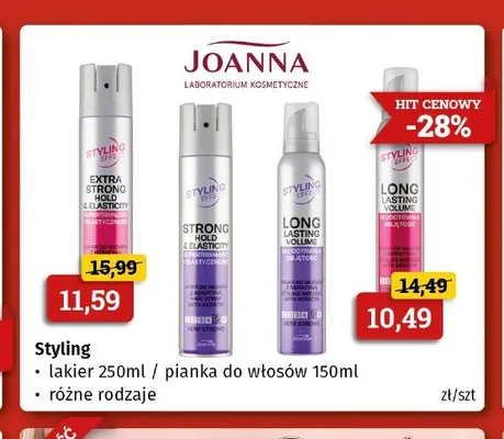 Lakier do włosów Styling Joanna promocja w Drogeria Kosmyk