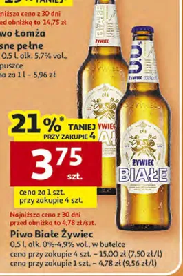Piwo białe żywiec promocja w Auchan