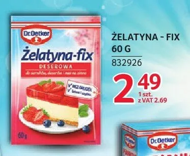 Żelatyna-fix deserowa Dr. Oetker promocja w Selgros