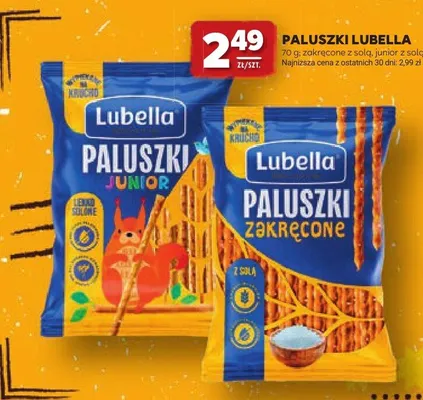 Paluszki Lubella zakręcone z solą promocja w Stokrotka