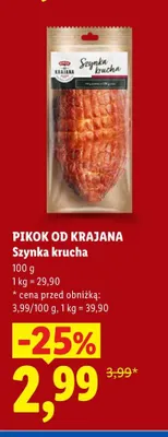 Szynka krucha Pikok od Krajana promocja w Lidl